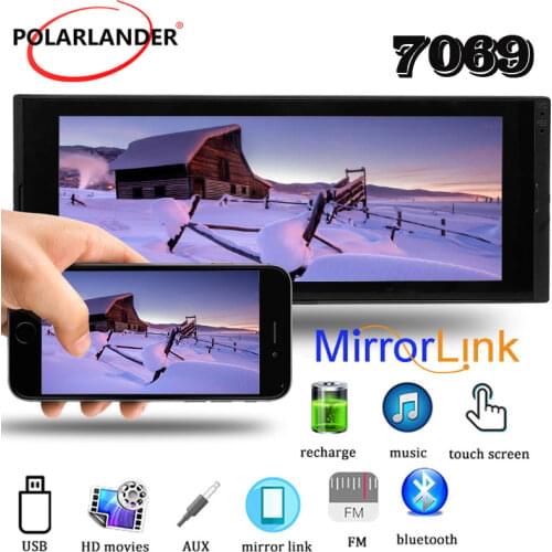 Car Radio 1 Din MP5 Player Android 8.1 RAM 1+16G 6.9 Inch Multimedia WiFi IPS Touch Screen Bluetooth GPS Autoradio Stereo Video