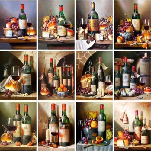 AZQSD 5d Diy Diamond Painting Wine Handicrafts Diamond Embroidery Scenery Beer Home Decot Gift Full Square Drill Needlework