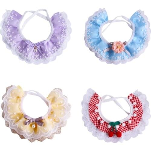 Bowknot Dog Saliva Towel Scarf Cat Bib Cover Pet Lace Bib Cat Saliva Towel Large Medium And Small Dog Chihuahua Teddy Bib S M L