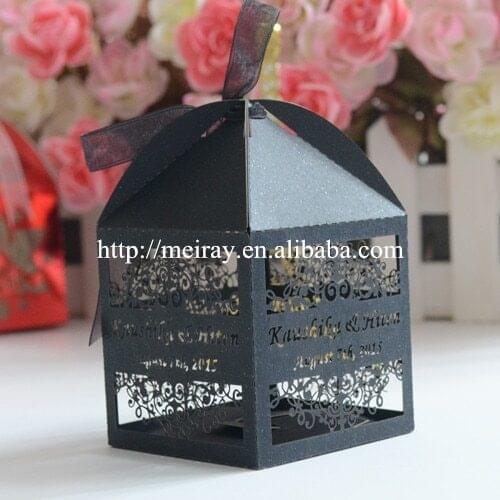 Custom black Islamic candy box wedding favour paper diwali gift boxes