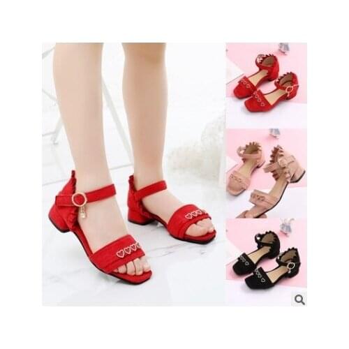 Kids Leather Shoes Girls Wedding Dress Shoes Children Princess Leather Sandals For Girls Casual Dance Shoes Flat Sandals 27-38