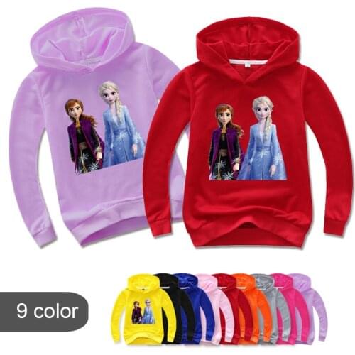 Cartoon Frozen Elsa Anna Baby Girl Hoodies Kid Sweatshirts Spring Autumn Tops Clothes Long Sleeve T Shirt Girls Costume Clothing
