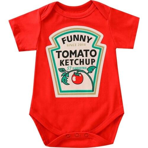 New Baby Girls Rompers Jumpsuit Twins Cute Summer Cotton Short Sleeve Red Tomato Triangle Climb Clothes Infant Boy Outfits 3-24M