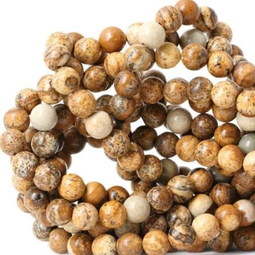 Picture Jasper Beads Polished Round Loose Stone 4/6/8/10MM