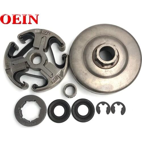 Clutch Drum Sprocket Washer Bearing Kit For Husqvarna 362 365 371 372 Chainsaw Parts E-clip Needle Cage 3/8"-7 Teeth