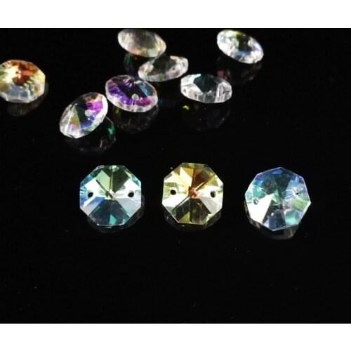 K9 crystal 2 holes,Crystal Accessories chandelier parts 18mm AB 900pcs Crystal octagon bead, Diy Wedding & home decoration