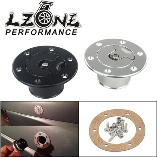 LZONE - Aluminum Billet Fuel Cell / Fuel Surge Tank Cap Flush Mount 6 bolt Mirror Polished Opening ID 35.5mm JR-SLYXG01-N