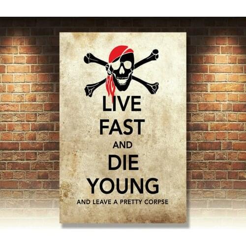 METAL SIGN WALL PLAQUE KEEP CALM Parody Funny Humorous "LIVE FAST AND DIE YOUNG