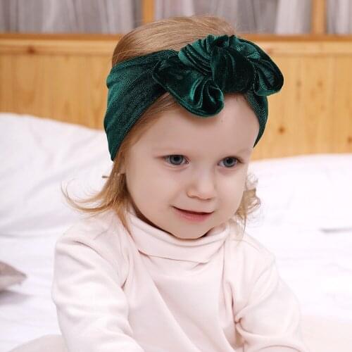 New Velvet Baby Headband Turban Big Bowknot Baby Girl Headband For Newborn Bow Hair Band Children Kid Head Wrap Hair Accessories