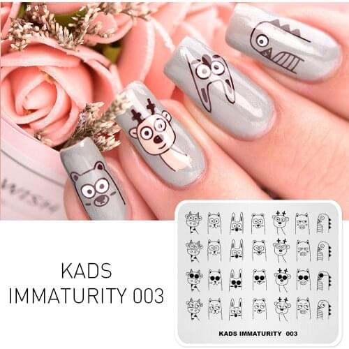 Dog & Rabbit cute nail DIY design stamping plates nail stamping plates animal Template Image Plate Stencils