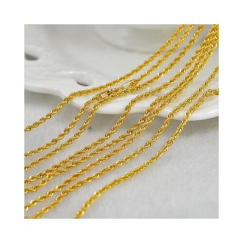 Authentic 18K Yellow Gold Necklace/ Men&Women Rope Chain Necklace/ 2-3g