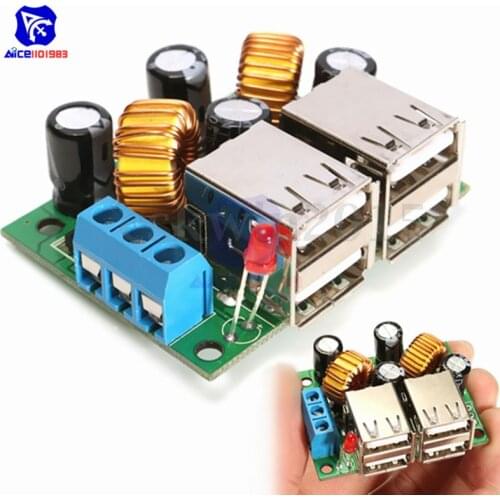 4 Four USB Port A5268 Step Down Power Supply Converter Board Module DC 12V 24V 40V to 5V 5A For MP3/MP4 Phone Car Equipment