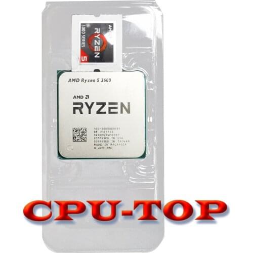AMD Ryzen 5 3600 R5 3600 3.6 GHz Six-Core Twelve-Thread CPU Processor 7NM 65W L3=32M 100-000000031 Socket AM4 NO Fan