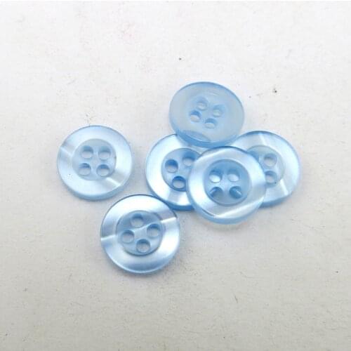 100PCS Blue Shirt Resin Pearl Buttons 11MM Fits Coat Boots Sewing Clothes Accessory Decorative Button R-369R