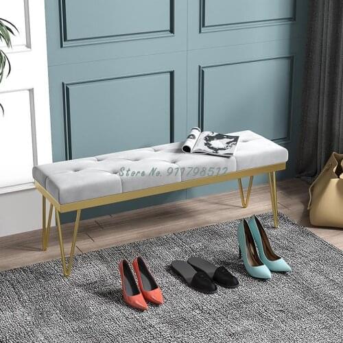 Nordic light luxury shoe changing long stools home entrance door to wear shoes door bedroom bed end stool cloakroom sofa stool