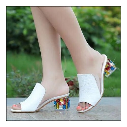 Women Platform Sandals Super High Heels Waterproof Female Transparent Crystal Wedding Shoes Sandalia Fish mouth plus size