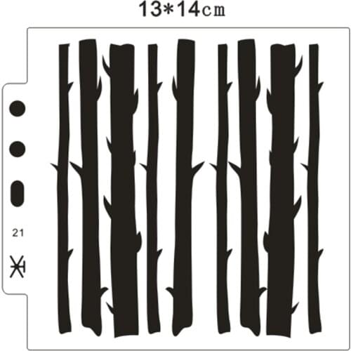 Forest 13*14cm scrapbook stencils spray plastic mold shield DIY cake hollow Embellishment printing lace ruler child toys