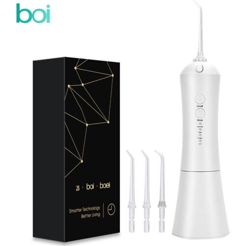 [boi] 230ML USB Charging Smart Electric Oral Irrigator Portable Dental Water Pulse Jet Flosser IPX7 Waterproof Teeth Cleaning