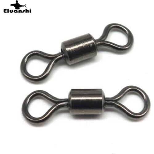 100pcs Stainless swivel Connector sea line hooks connecter tools and accessories for fly tackle carp rotative Fishing