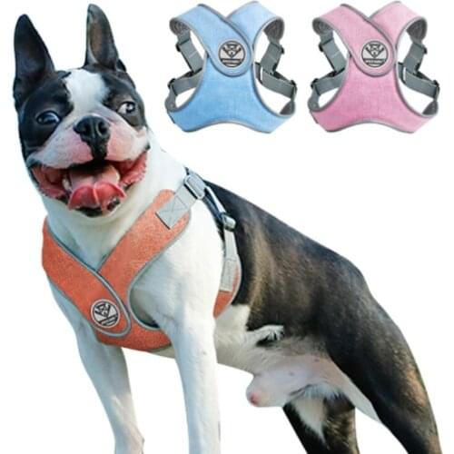 X Step-in Nylon Dog Harness Choke Free Dogs Vest Harness Reflective Dog Leash for Medium Large Dogs Outdoor Walking Training
