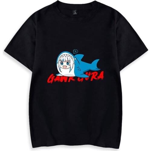 2021 Gawr Gura Little Shark Japanese T-shirt Summer Round Collar Short-sleeved Highsreet High Quality Tee Clothes