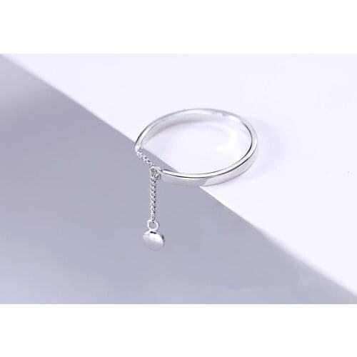 925 Sterling Silver Round Bead Finger Ring For Women Girls Party Wedding Jewelry Accessories Anillos Mujer jz285