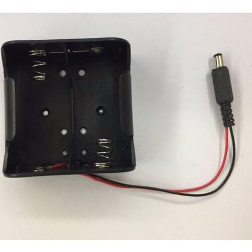 1pcs 2 Pack D Size Battery Case Holder 2 x 1.5V Battery Storage Box with 5.5*2.1mm DC Plug