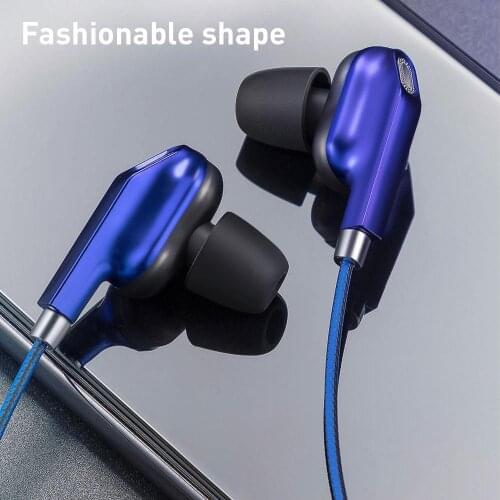 2020 New 3.5mm Wired In-ear 2 Drivers Quad Moving Coil Irons HiFi Bass Sport Earphones with HD Mic Electroplating Shell