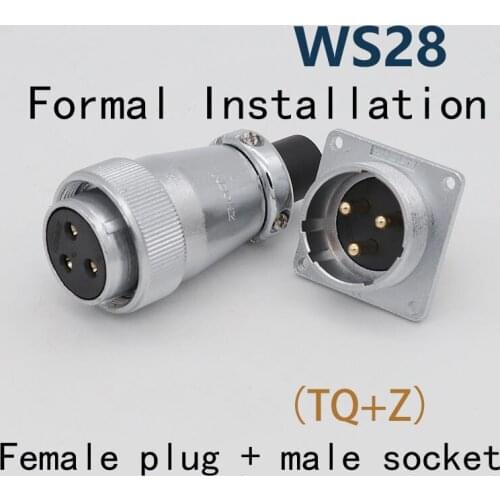 WS28 Aviation Plug Formal Installation TQ/Z Square Female Plugs Male Socket 2/3/4/5/8/7/10/12/16/17/20 P 24 26 Pins