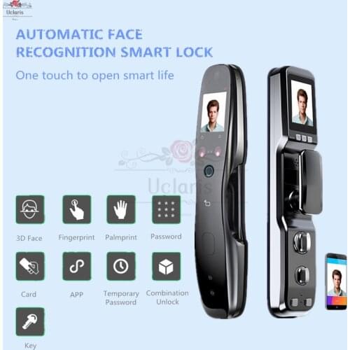 Automatic Face Recognition Smart Fingerprint Lock Safely Home Camera Monitor Intelligent Biometric Electronic Doorlock With APP