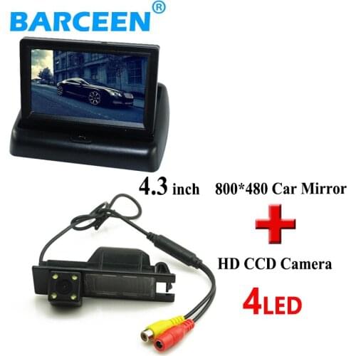 170 degree car reserve camera auto wire+4.3" foldable car rear camera for Opel Astra H/Corsa D/Meriva A /Vectra C/Zafira B/FIAT