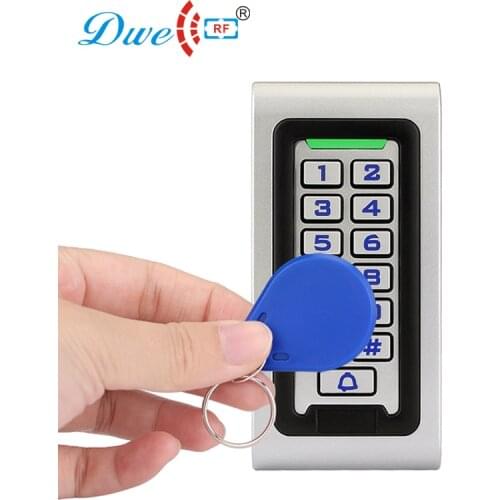 DWE CC RF access control keypads waterproof wiegand standalone rfid reader with door bell button with numbers button
