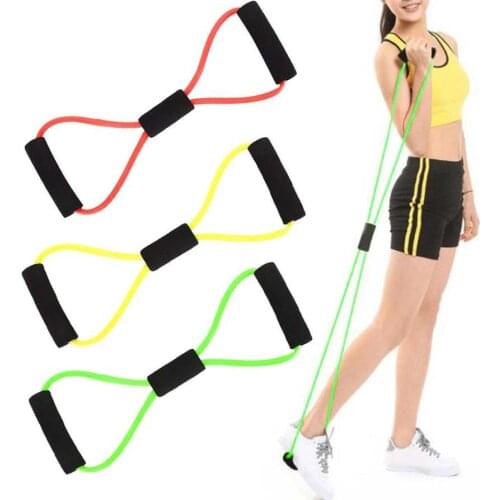8 Shaped Elastic Fitness Pulling Rope Chest Expander Yoga Body Slimming Tension Band Fat Burner Slimming Trainer