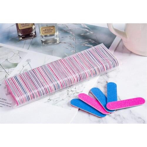 Hot 100pack/lot 100pcs/pack Double-side Nail Files Mini Buffers Tools DIY Sandpaper Nail Tips Sanding Professional Nail Art
