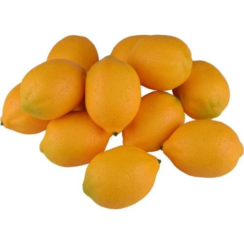 12PCS Lifelike Imitation Artificial Lemon Fake Foam Fruit Mould Props Home Kitchen Decoration Party Accessories