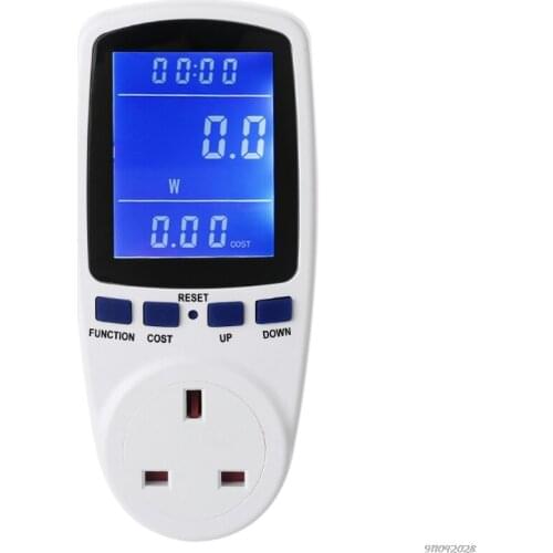 Power Meter UK Plug Power Monitor Watts Meter Electricity Usage Cost Kwh Analyzer LCD Backlight Electricity Monitor Wholesales