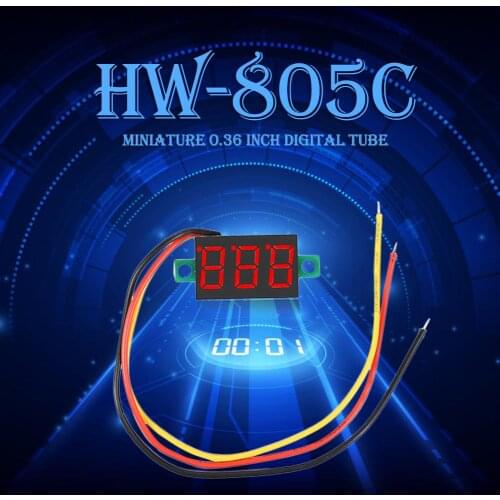 Voltage Meter Tester Mini 0.26 inch 0.26" 3 Wires LED Display Digital Voltmeter Blue Red Green Yellow Whtie DC 0-100V