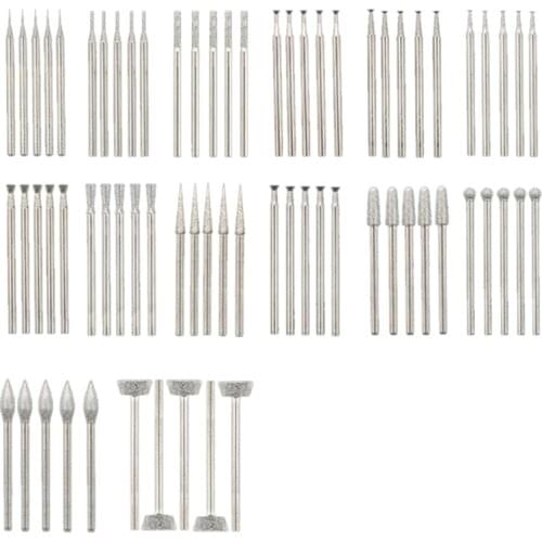 Hot Jade Carving Set Stone Carving Grinding Needle Electric Mill Rotary Burrs Peeling Polishing Diamond Grinding Heads