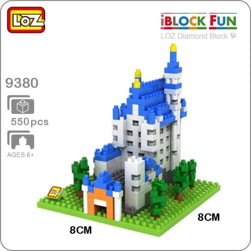 LOZ Architecture New Swan Stone Castle 3D Model DIY Mini Diamond World Famous Building Small Blocks Bricks Assembly Toy no Box