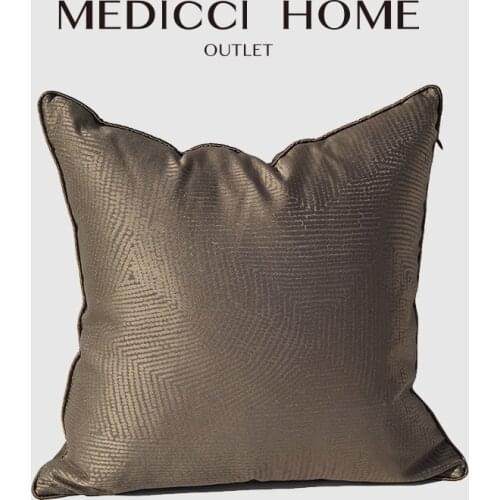 Medicci Home Abstract Pattern Cushion Cover Modern Upholstery Brown Coffee Beige Solid Chic Throw Pillow Case Luxe Coussins