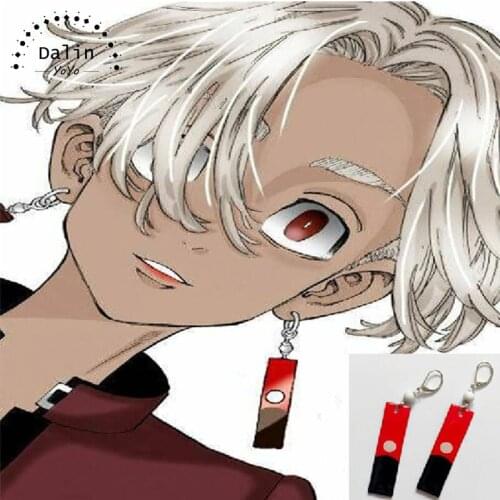 Fashion Acrylic Anime Cosplay Props Hanafuda Drop Earrings Tokyo Revengers Izana Kurokawa Earrings for Women Jewelry Accessories
