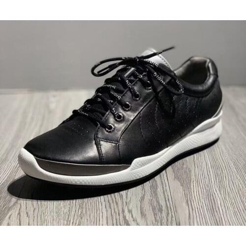 Mens Golf Shoes Genuine Leather Outdoor Sports Shoes Non-Slip Breathable Sneakers Size 39-44