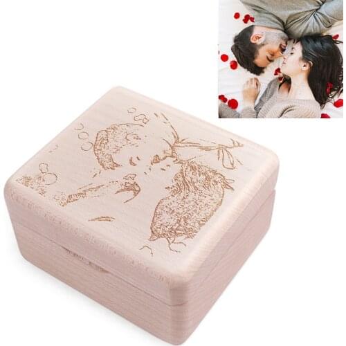 Handmade Nature wood customized photo Elfen Lied music box diy special souvenir gift box, birthday wedding Christmas gifts