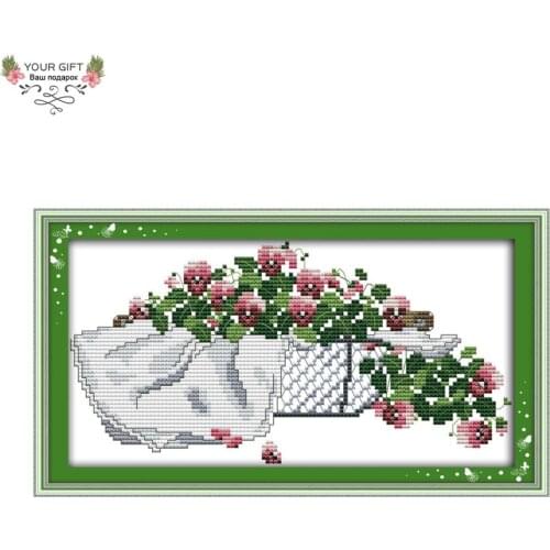 Joy Sunday H662 14CT 11CT Counted and Stamped Home Decor Blossoming Flowers Needlepoint Needlework Embroidery Cross Stitch kits