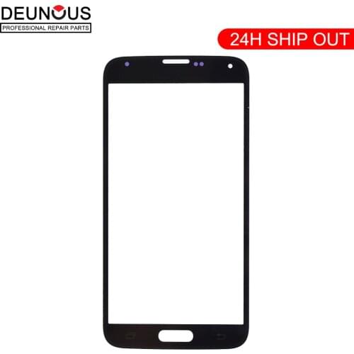 New For Samsung Galaxy S5 Touch Screen G900F Mobile Phone S5 Front Glass Panel Repair Part NO DIZITIZER Black White