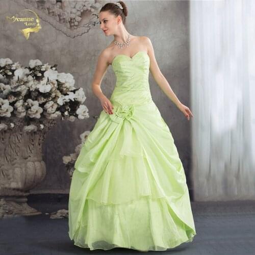 New Arrival Prom Dresses 2020 A Line Fluorescent Green Organza Sweetheart vestidos de egresados largos Organza Prom Gown