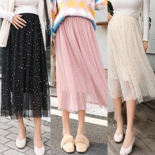 Pregnancy Clothes Maternity Skirt Spring Summer Autumn A-line Pregnant Skirt High Waisted Skirts M-XXL Beige Pink Black