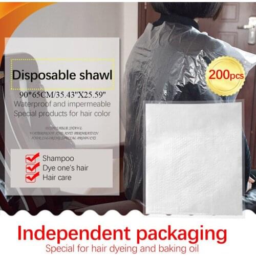 Disposable Hair Salon Capes 200pcs Apron Wrap Waterproof Washing Pads Shampoo Cape Hairdressing Tool Cloth Barber Accessories