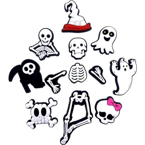 Wholesale 50PCS Ghost PVC Flat Back Halloween Series Embellishments Skeleton Accessoires For DIY Scrapbook Phone Case Jewelry