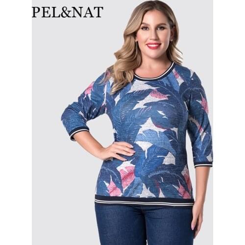 P&N Women Long sleeve Printed top and blouse fashion ladies Casual Elegant retro Plus Size Womens Tops F6648